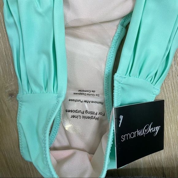Smart & sexy rouched side mint bikini bottom M NWT - Picture 4 of 7